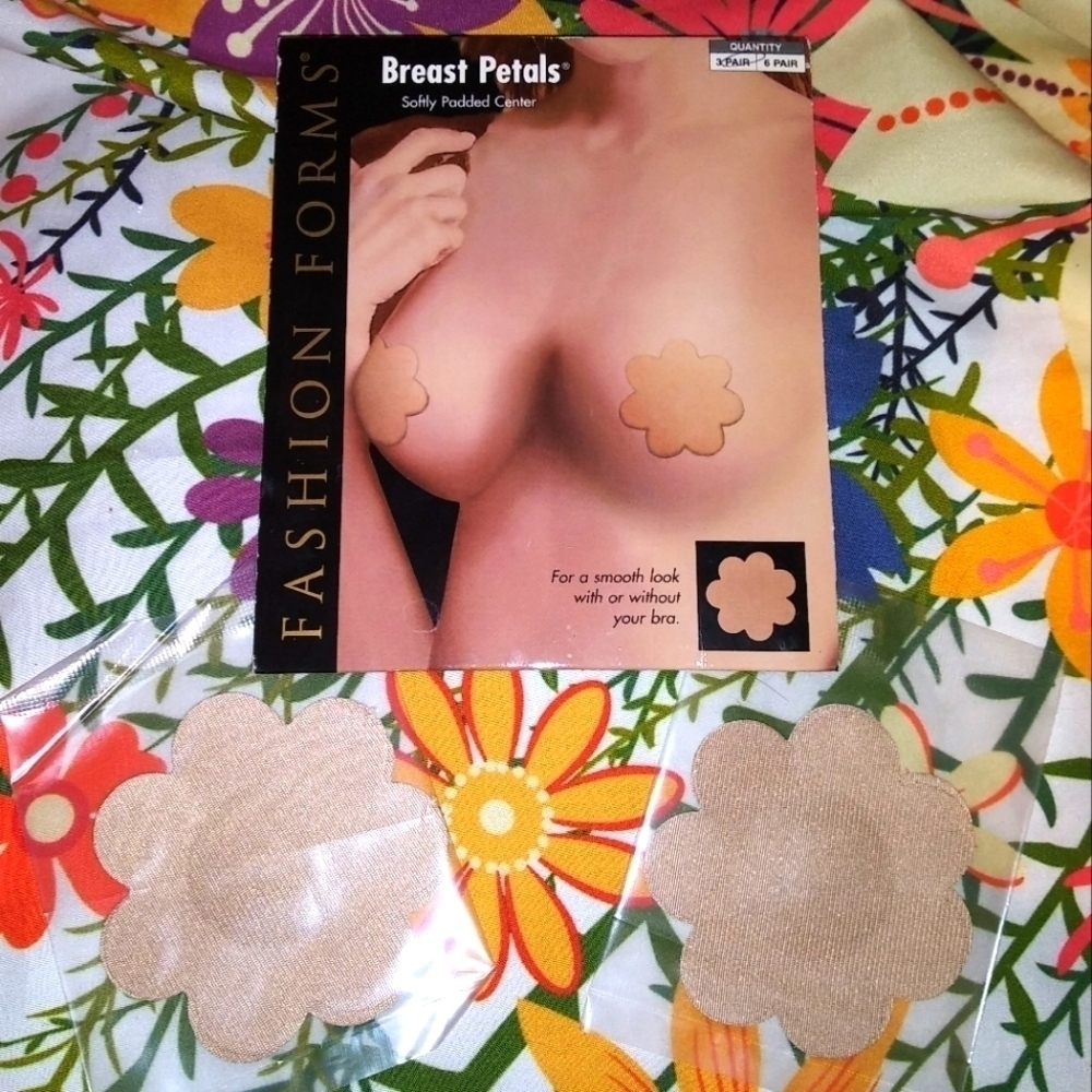 Fabric BREAST PETALS & Padded Bra Lift Stickers Cream Skin Tone